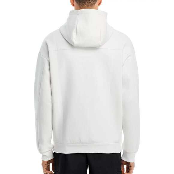 Hugo Boss Men's Long Sleeve HUGO Debostaco Oversized Hoodie Raised Logo Natural - Picture 3 of 5